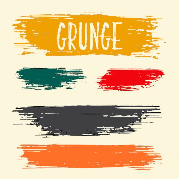 Dirty grunge brush paint stroke collection design