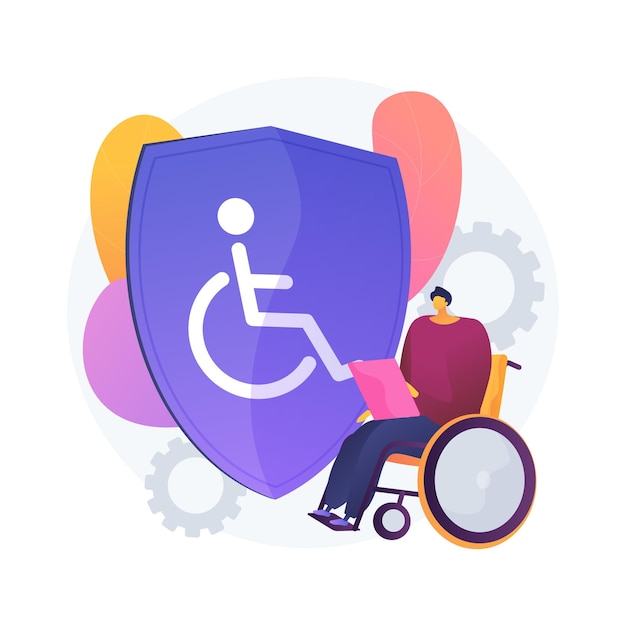 Disability insurance abstract concept   illustration. Disability income insurance, wheelchair in hospital, broken leg, invalid, businessman with limited opportunities  