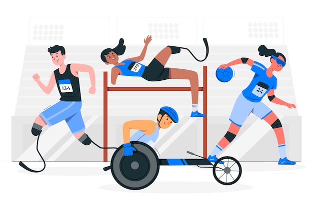 Free vector disabled athletes concept illustration