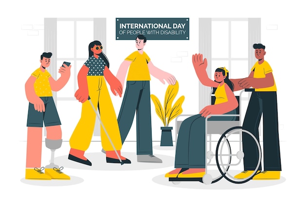 Free vector disabled day concept illustration