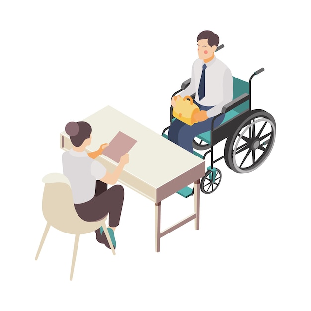 Disabled Man Illustration