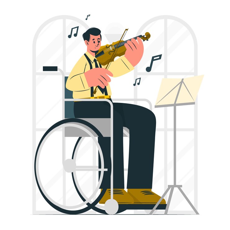 無料Vector 障害のある音楽家のイラスト
