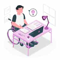 Free vector disabled student concept illustration