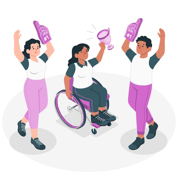 Free vector disabled winner concept illustration