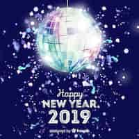 Free vector disco ball new year party background