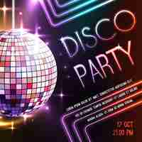 Free vector disco party poster