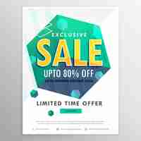 Free vector discount brochure with abstract design