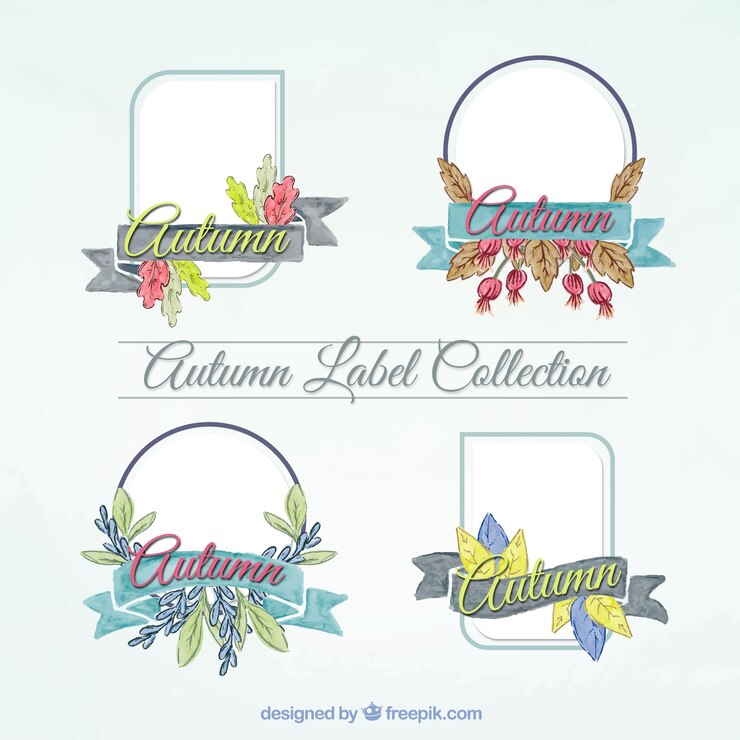 Free Vector discount labels with autumnal elements