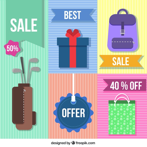 Free vector discount labels