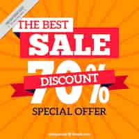 Free vector discount orange background