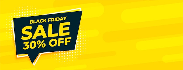 Free vector discount and sale yellow banner for black friday