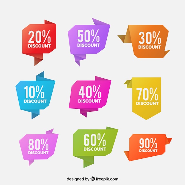 discount sticker collection of nine