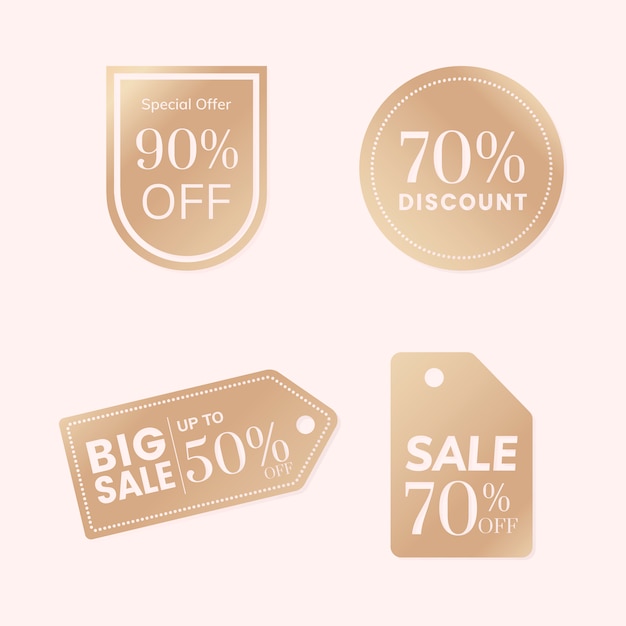 Free vector discount tag collection