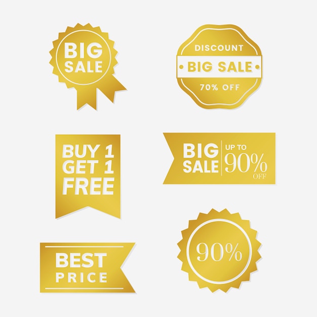 Free vector discount tag collection