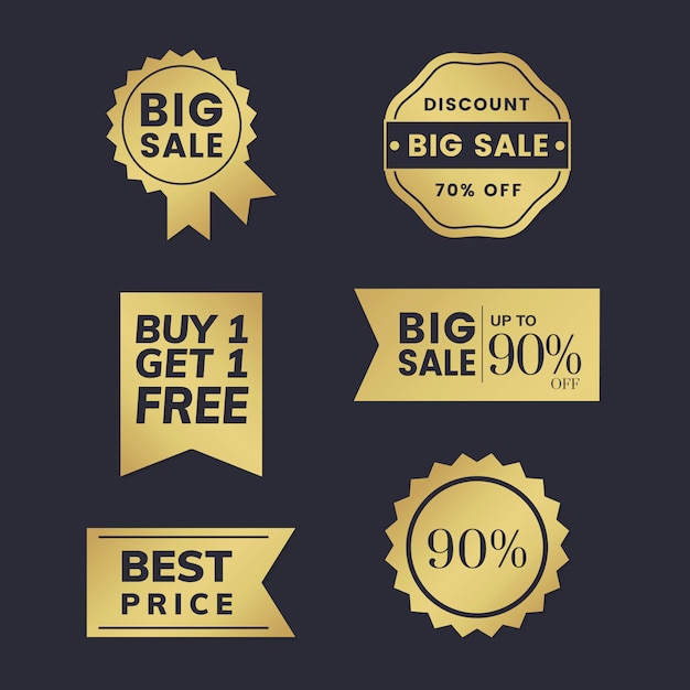 Free vector discount tag collection