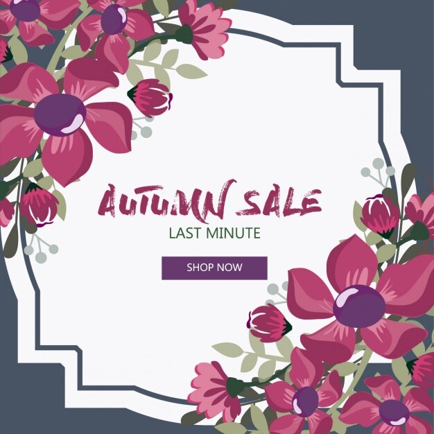 Free vector discount voucher with beautiful flowers