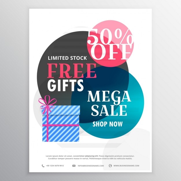 Free vector discount voucher with circles