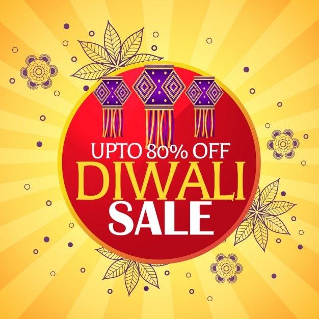 Discount voucher with floral elements for diwali