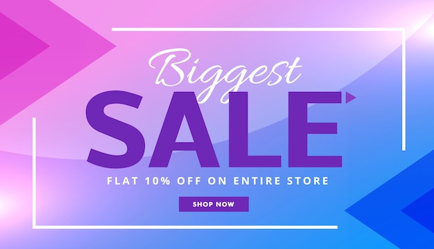 Free vector discount voucher with purple and blue polygonal shapes