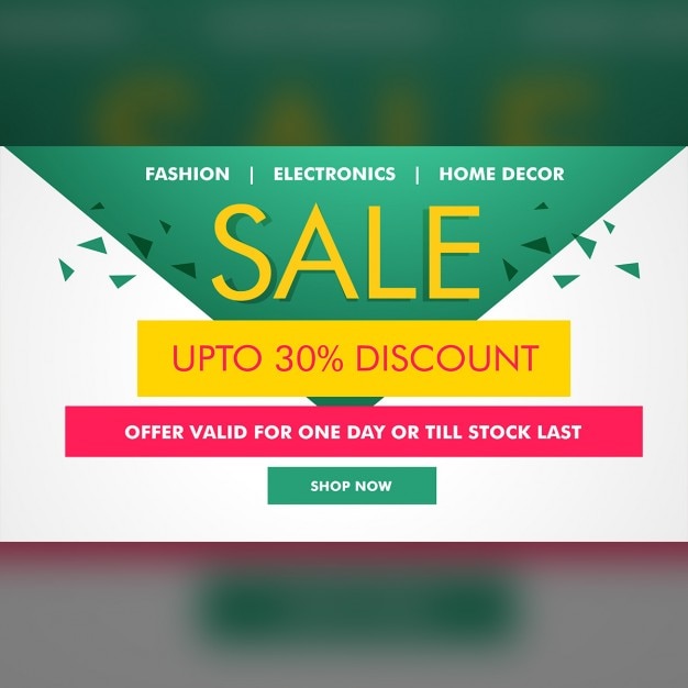 Free vector discount voucher with triangular shapes