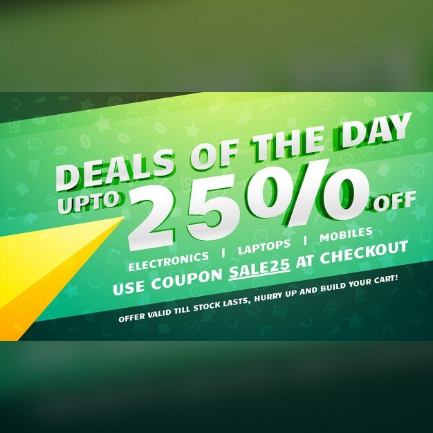 discount voucher, yellow and green