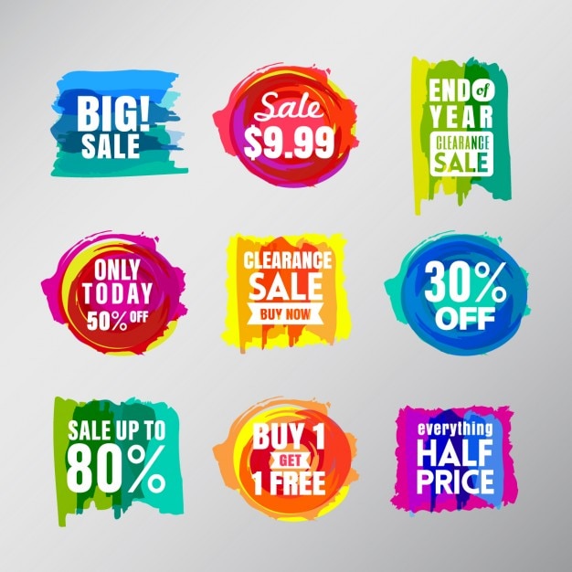 Free vector discount vouchers with watercolor