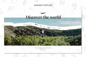 Free vector discover the world webinar template