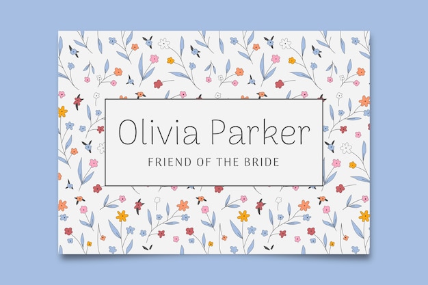 Diseño de plantilla de etiqueta para nombre de boda