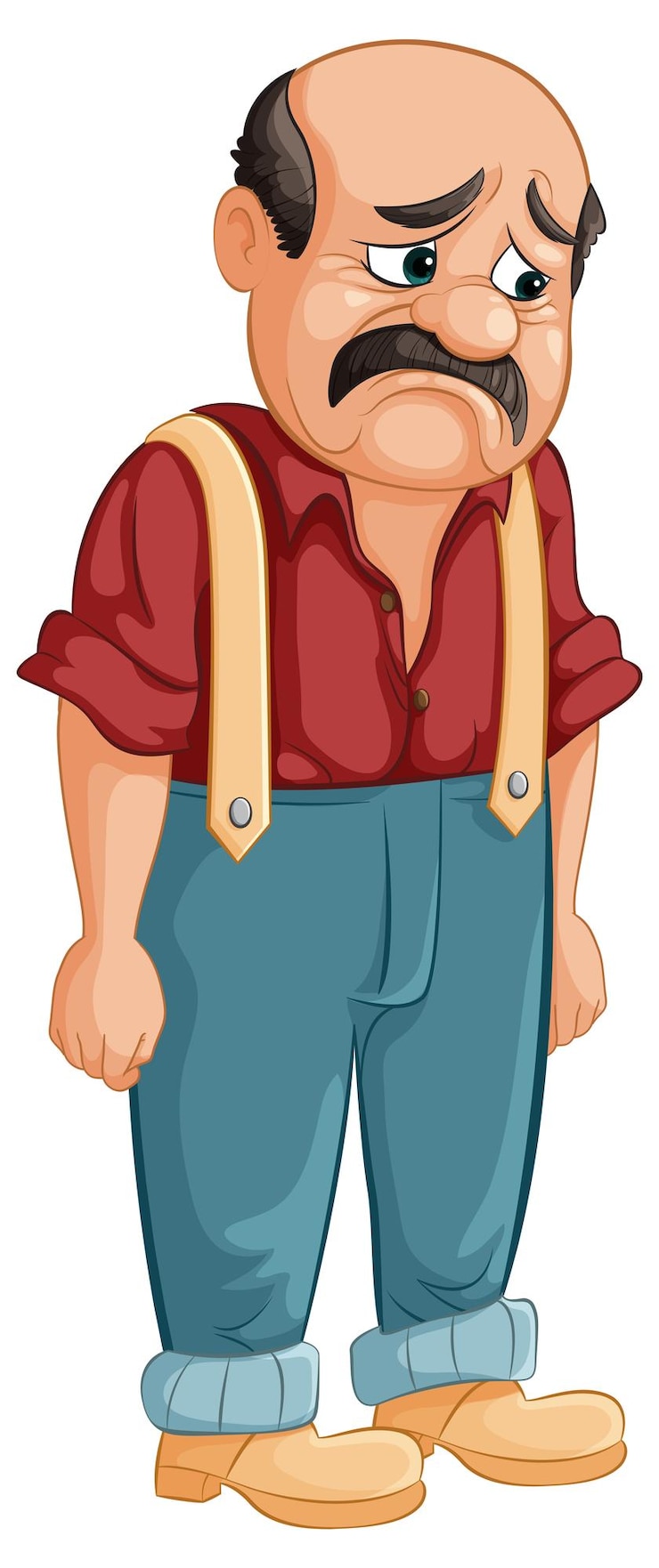 Free Vector disheartened man with a sorrowful expression