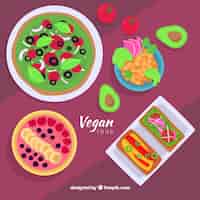 Free vector dishes collection with delicious food