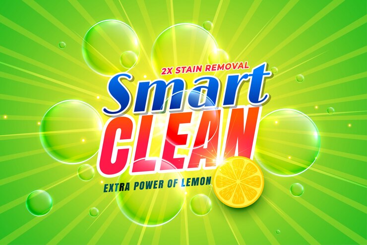Free Vector dishwashing detergent with lemon packaging template