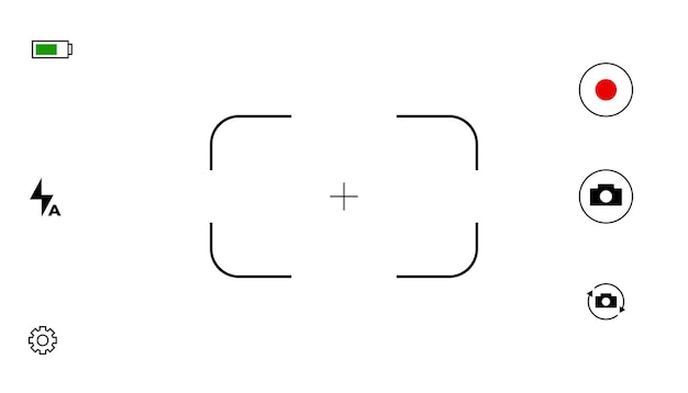 Vettore gratuito visualizza il modello della cornice del mirino dell'obiettivo della fotocamera