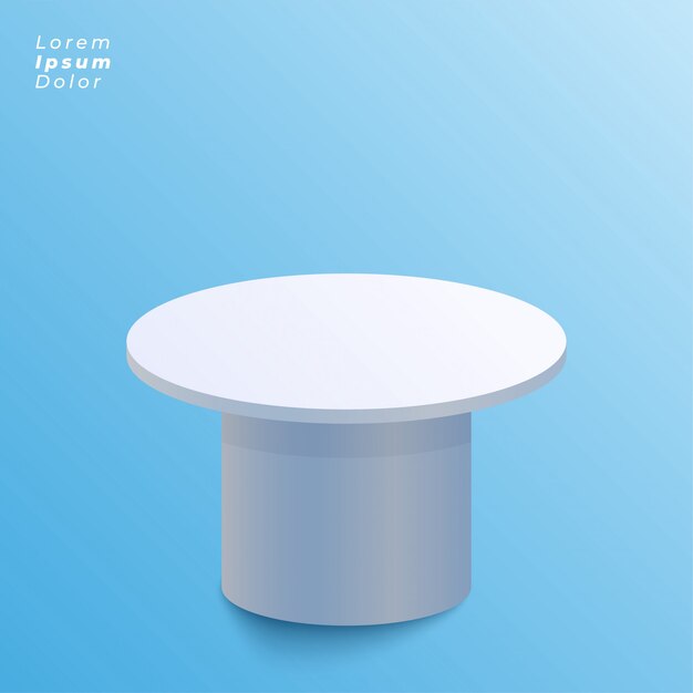 display table design on blue background