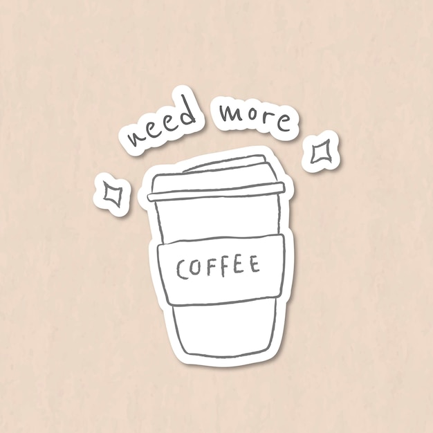 Free vector disposable coffee cup doodle style