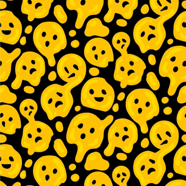 Free vector distorted emoticon seamless pattern template