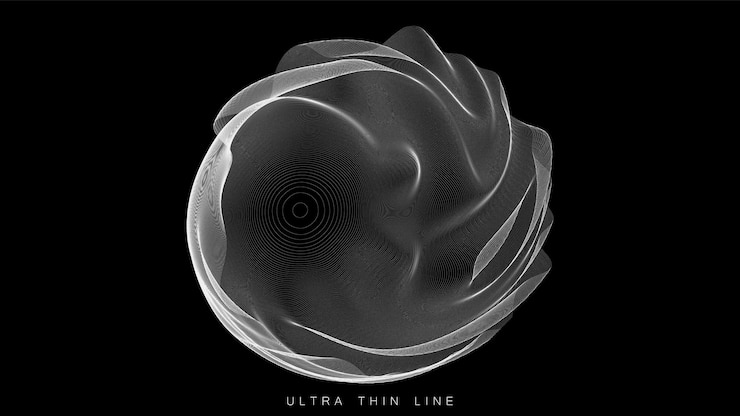 Free Vector distorted line spheres. thin line glitch geometry. digital fractal 3d swirl.