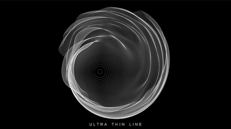 Free Vector distorted line spheres. vector thin line glitch geometry.