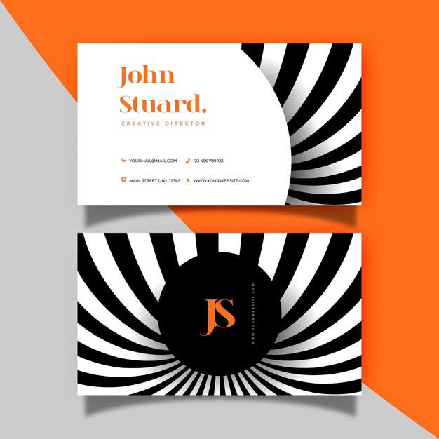 Distorted line template for business cards