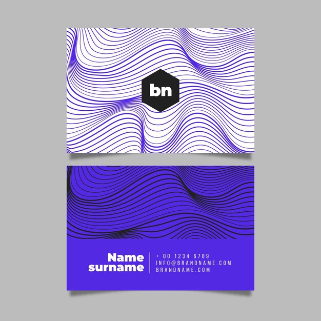 distorted lines template for business cards