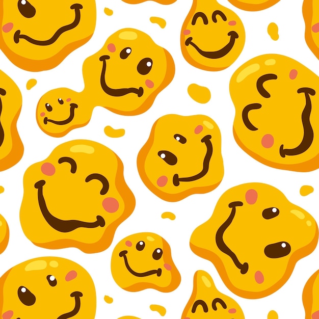 Free vector distorted smile emoticon pattern