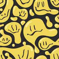 Free vector distorted smile emoticon pattern