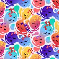 Free vector distorted smile emoticon pattern