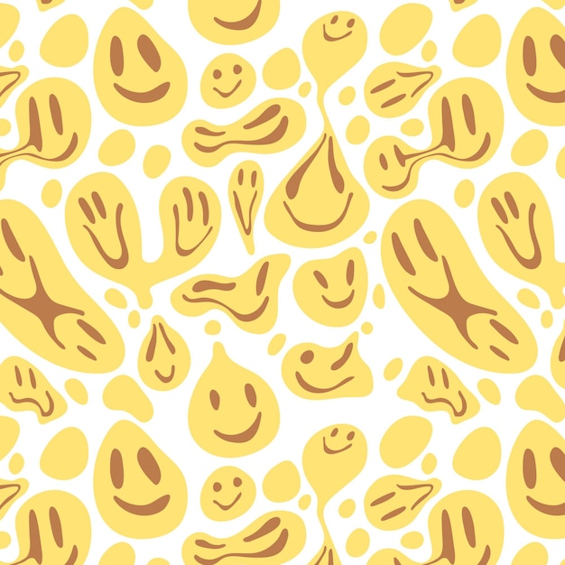 Distorted smile emoticon pattern