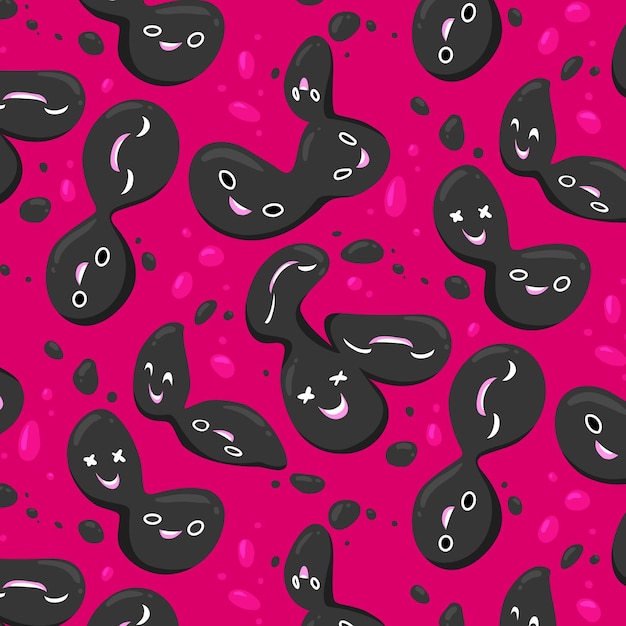 Distorted smile emoticon pattern