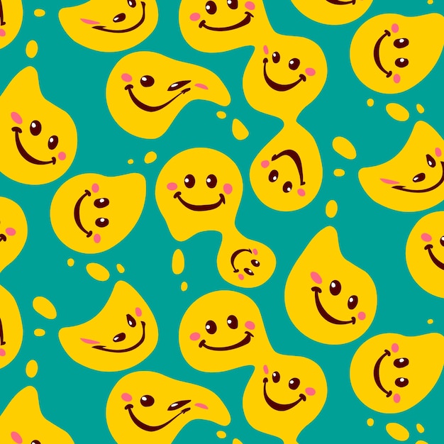 Бесплатное векторное изображение Шаблон смайлика искаженная улыбка