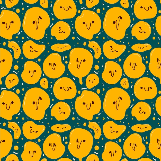 Free vector distorted smile emoticon pattern