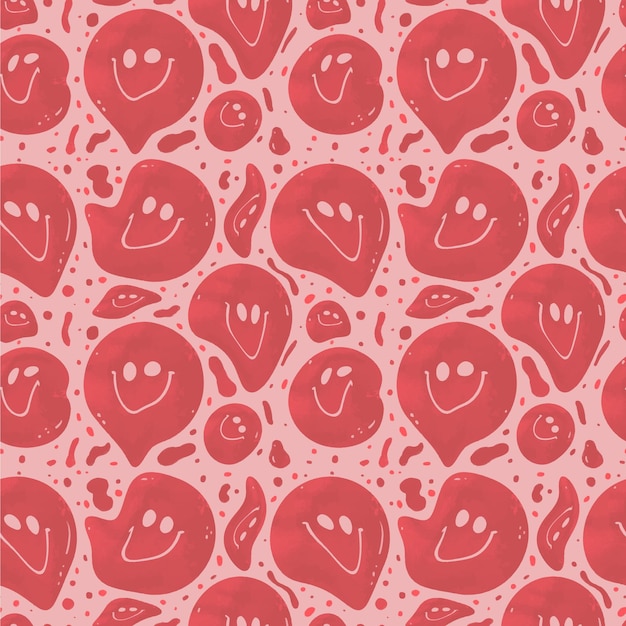 Free vector distorted smile emoticon pattern