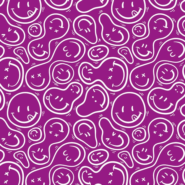 Free vector distorted smile emoticon pattern