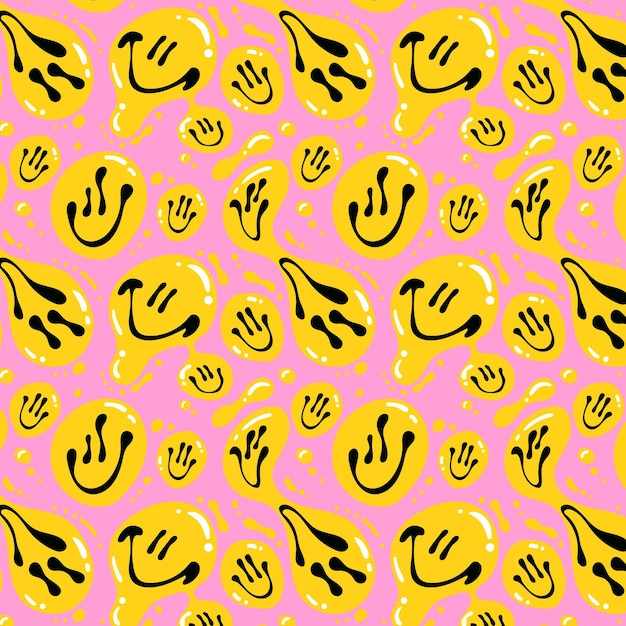 Free vector distorted smile emoticon pattern