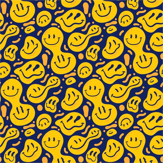 Free vector distorted smile emoticon pattern